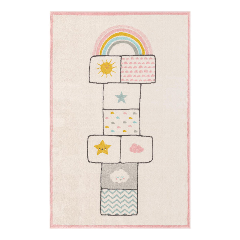 Whimsy Kids Polypropylene Plastic Rug, Rectangle 5'3" x 8'