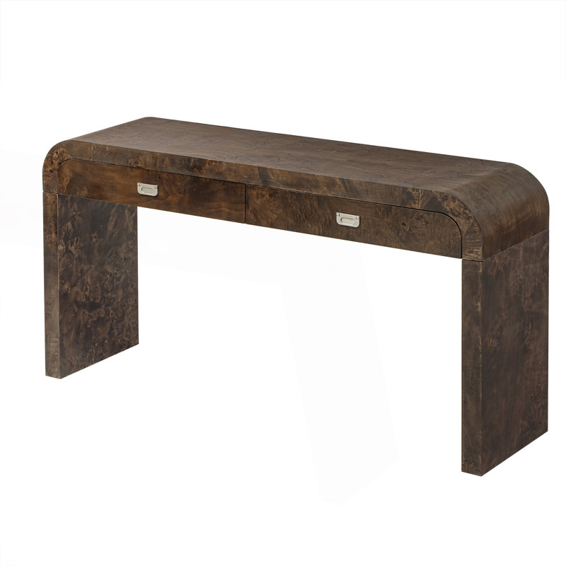 Console en bois avec tiroirs Faelina, H 31,7 po x l 60 po x P 15,7 po, Brun foncé