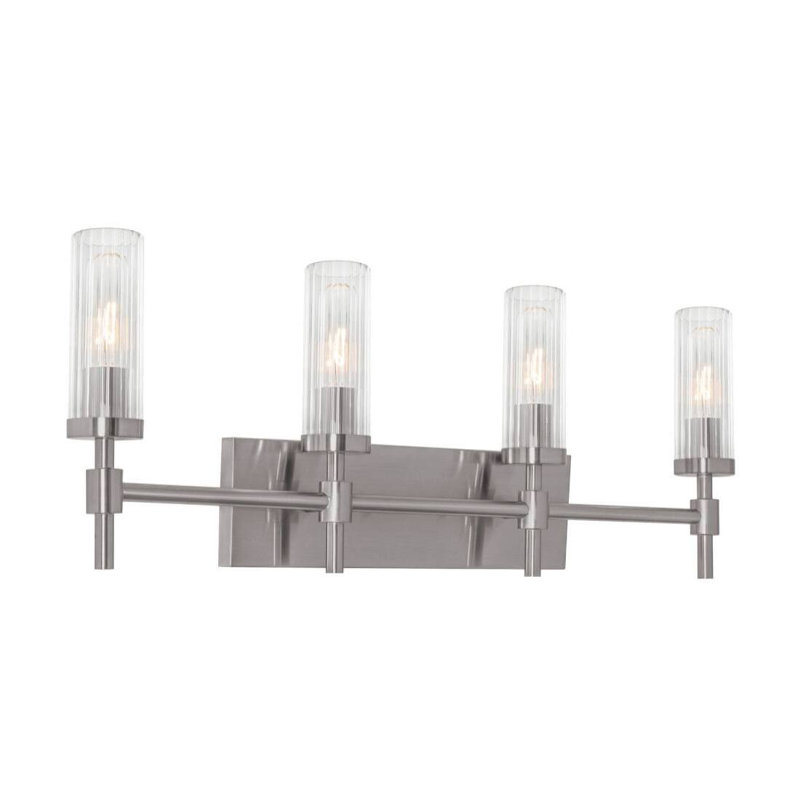 F313B0D1EB8D4FC9A2589DDB21886197 Huntington 30" Four-Light Medium Base Vanity, Satin Nickel, Satin Nickel