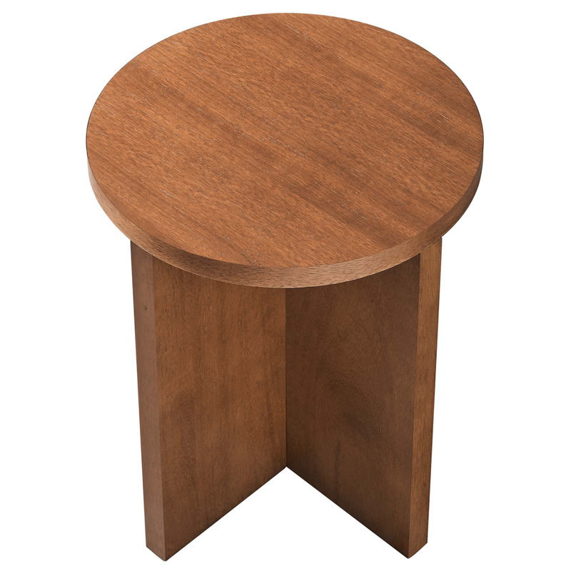 Modway Silas Solid Wood End Table, Dark Brown Wood