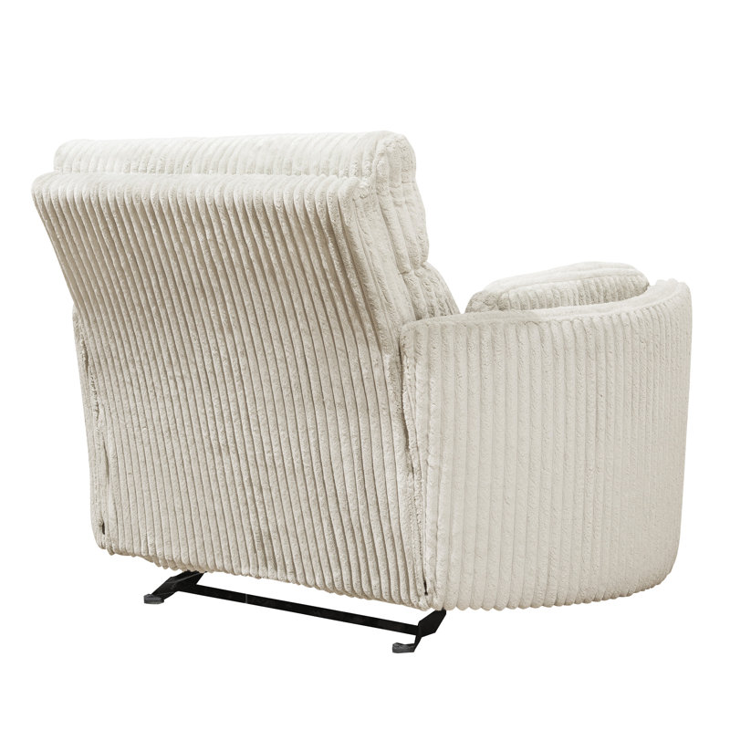 Fauteuil inclinable électrique de 53 po de largeur Bre, Ivoire Mega
