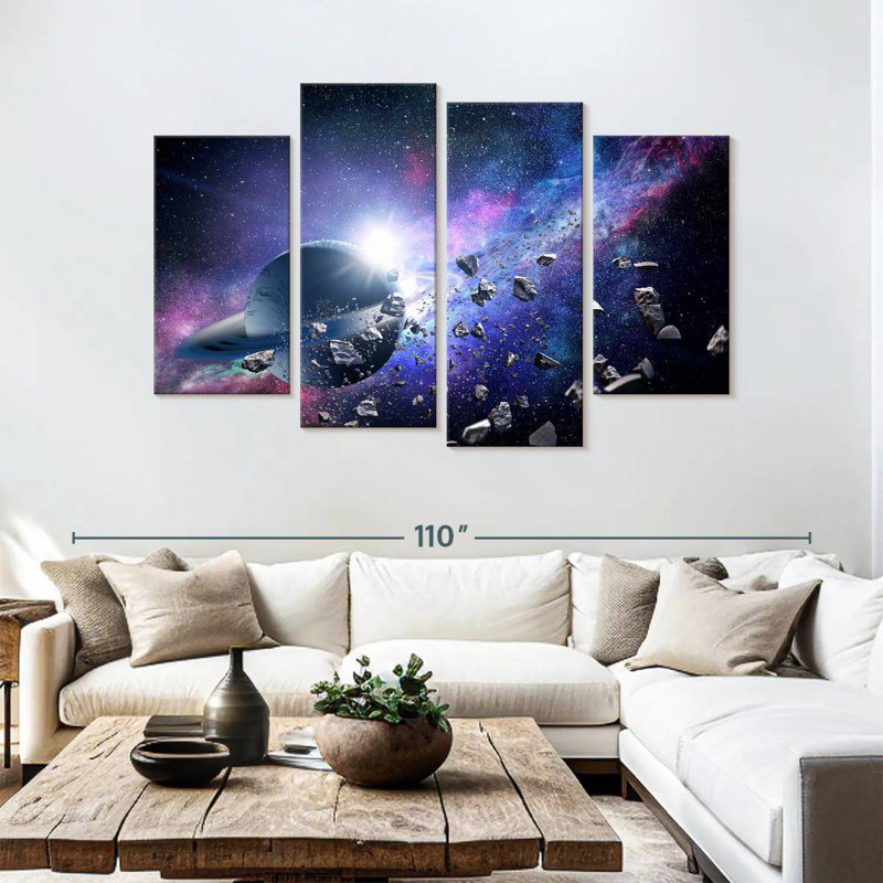 Oberle Asteroids In Space, 54" H x 84" W