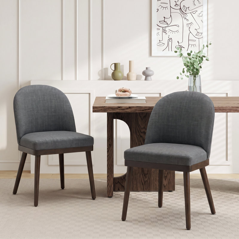 Chaises de salle à manger Enley, Tissu gris foncé