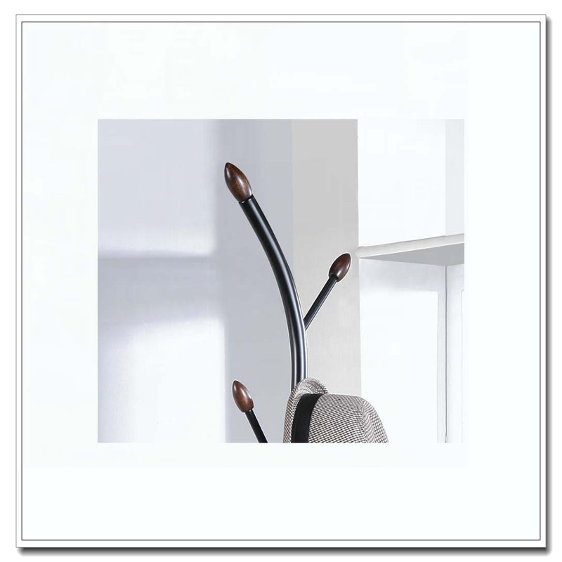 Metal Standing Coat Rack, Black