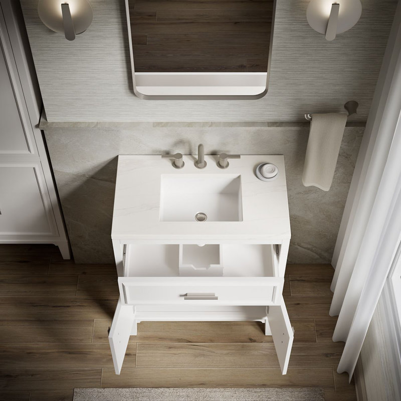 Southerk 30-In Bathroom Vanity Set, White, 30"