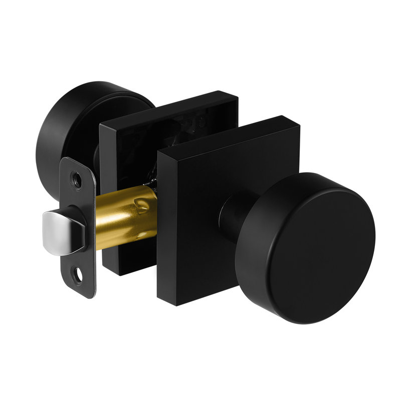 Modern Grace Series Passage Door Knobs, Matte Black
