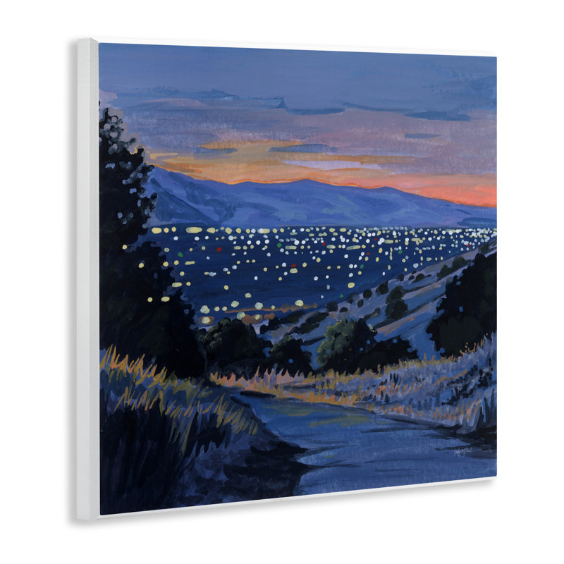 Plaque murale Desert City Lights au crépuscule, design par Kate Jarvik Birch