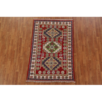One-of-a-Kind 3'11" X 6'0" New Age Wool Area Rug in Red