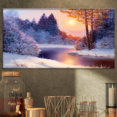 Paysages «Christmas Forest with River», impression