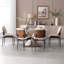 Ensemble de 6 chaises de salle à manger en noyer décorées d'un motif de losanges rétro moderne-903235089