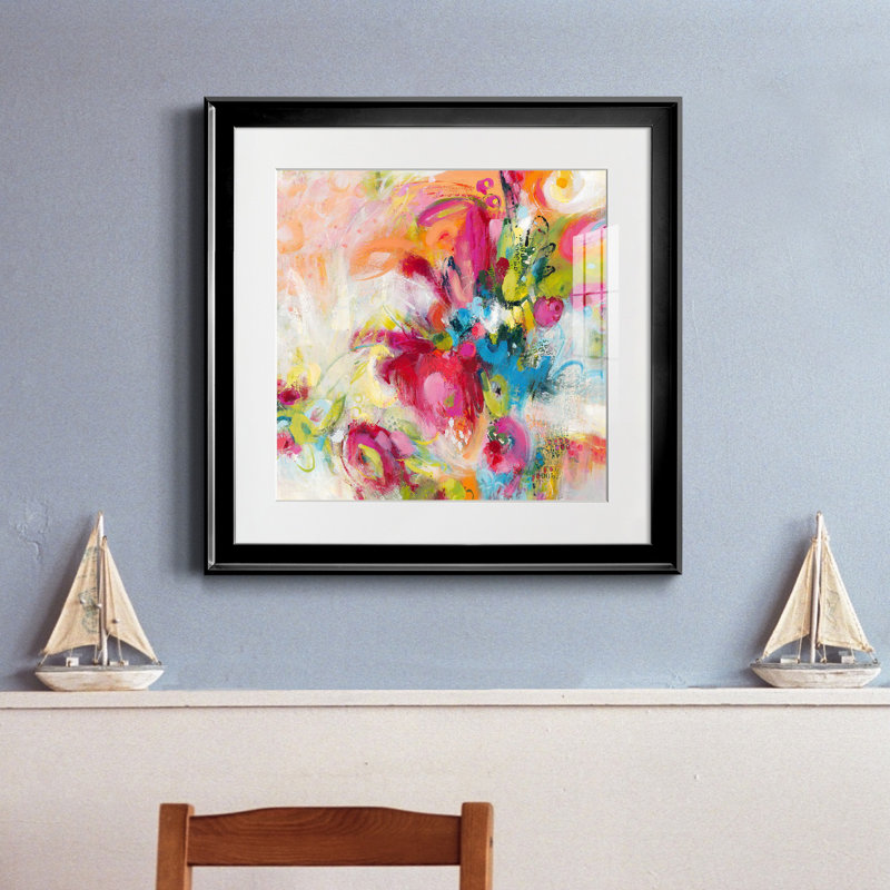 Let's Bounce - reproduction encadrée de qualité supérieure - prête à être accrochée, H 30,5 po x l 30,5 po x P 1,5 po, Blanc