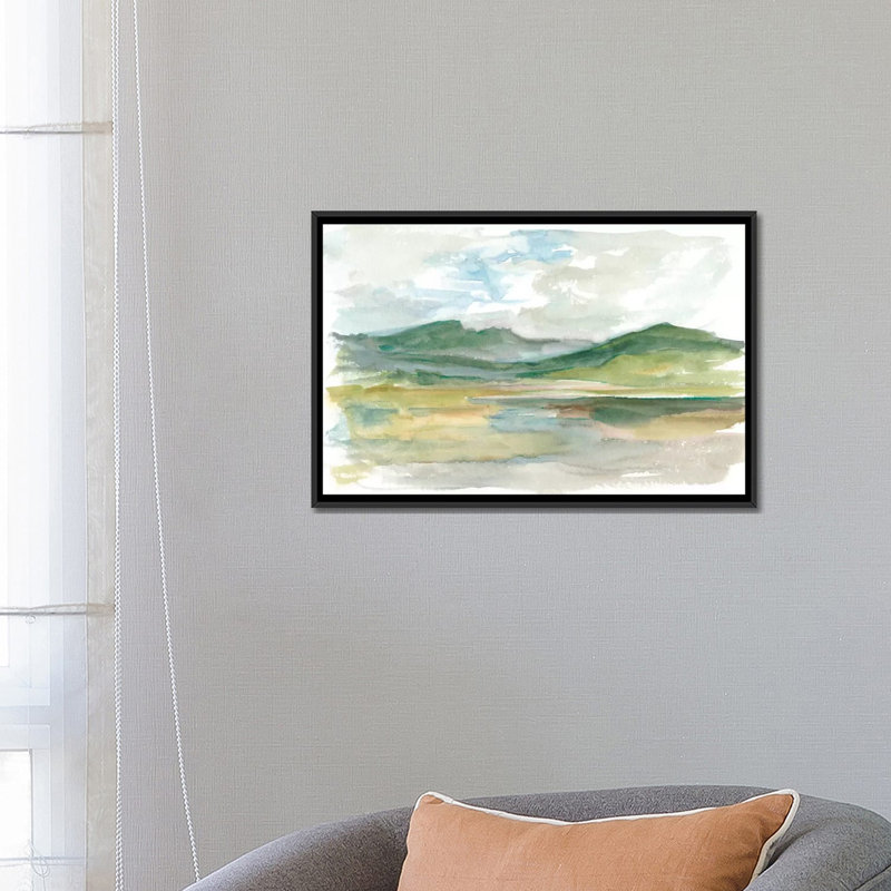 " Impressionist View IV ", 18" H x 26" W x 1.5" D, Black Framed Canvas, No Mat