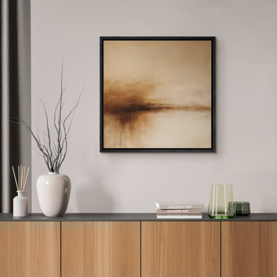 Reproduction de paysage abstrait encadrée d'art mural sur toile pour un décor rétro