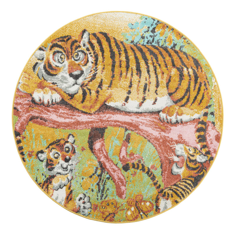 Tapis pour enfant Unique Loom Tigger Whimsy, Rond 5 pi 1 po