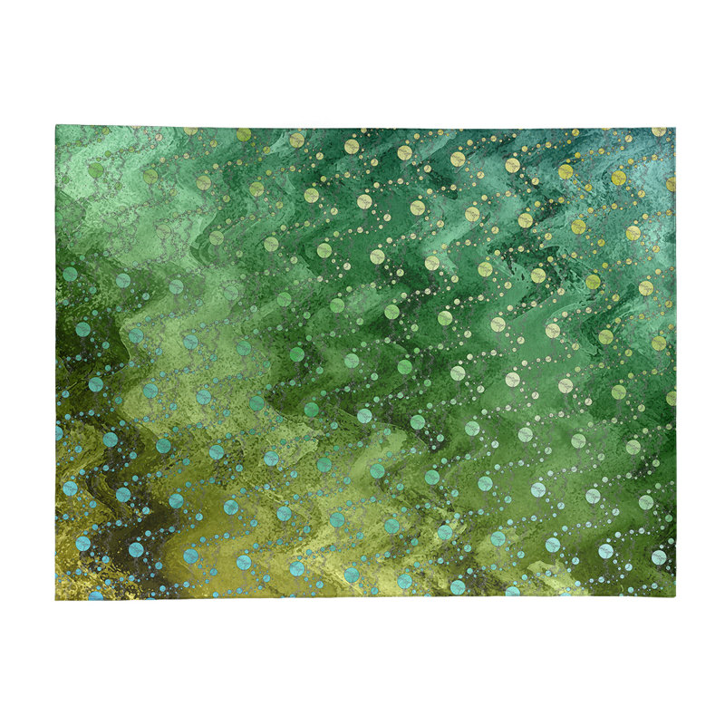 Tapis de planètes et étoiles vertes, Rectangle 9 pi x 12 pi