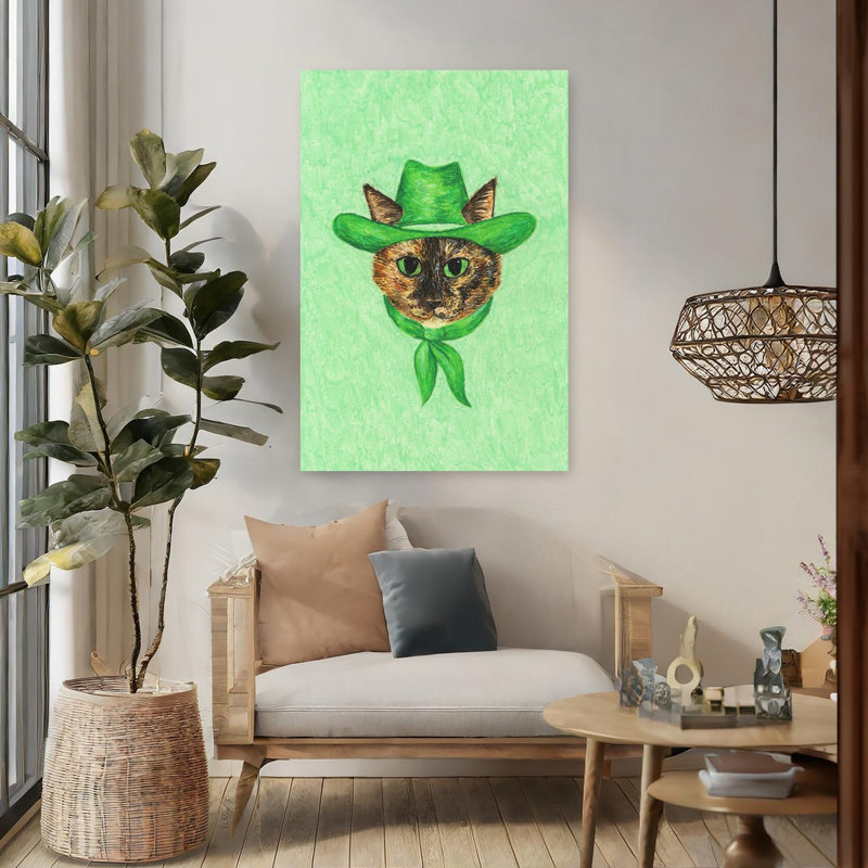 Art contemporain, art contemporain pour chat, H 36 po x l 24 po