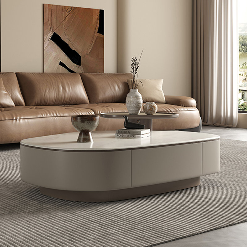 Minimalist shaped marble coffee table
