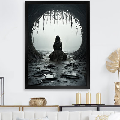 «Woman Solitude On Rocky Beach IV - Modern Woman», art mural