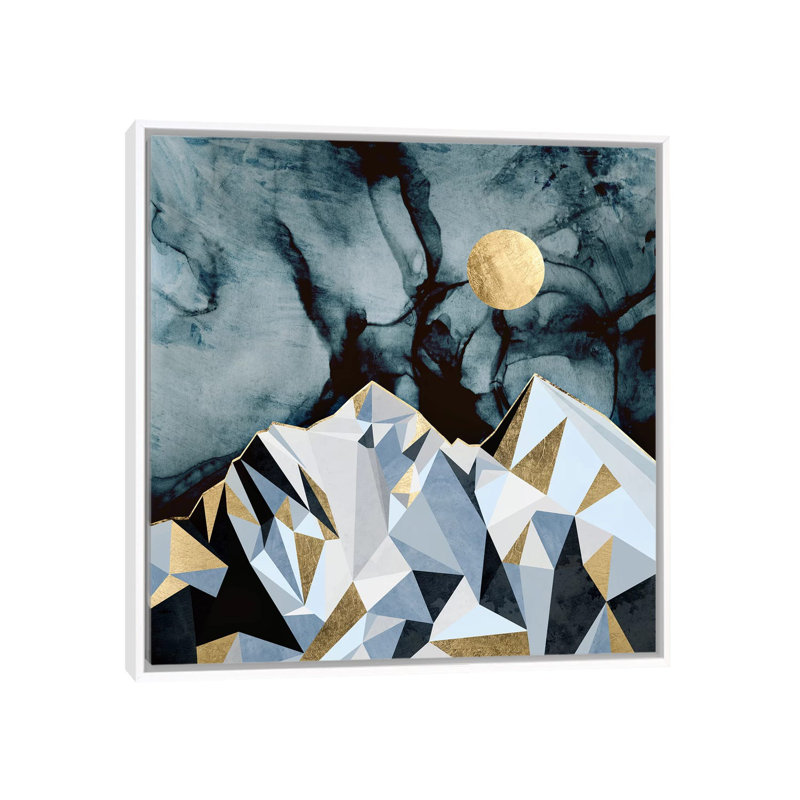 Midnight Peaks - impression d'art graphique, Toile blanche encadrée, Aucun mat, H 37 po x l 37 po x P 1,5 po