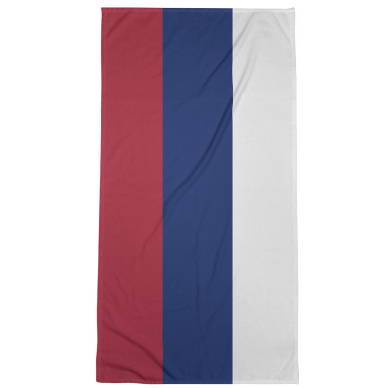 Bath Towel, Red/Blue/White
