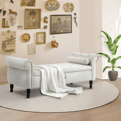 Chaise longue avec accoudoirs capitonnés Dejonnae