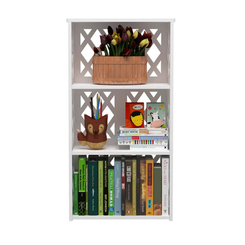 Four-Shelf Compact Bookcase With Open Shelves, Ideal Small Bookcase For Small Spaces - White