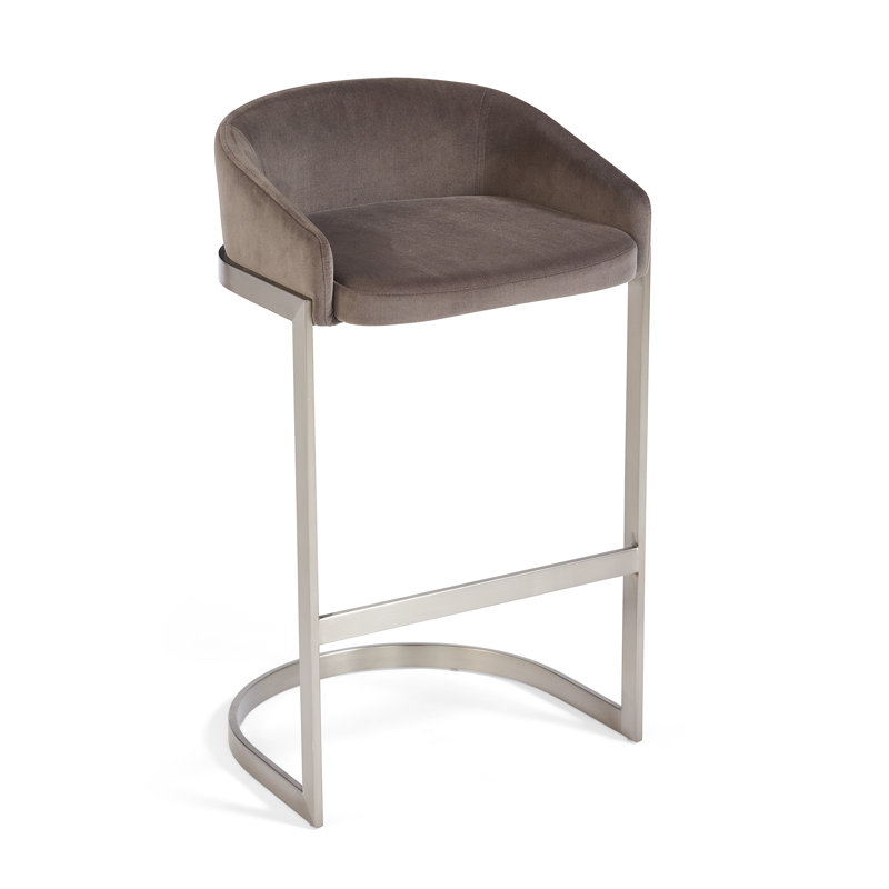 Holaway Upholstered Counter Stool with Stainless Steel Frame