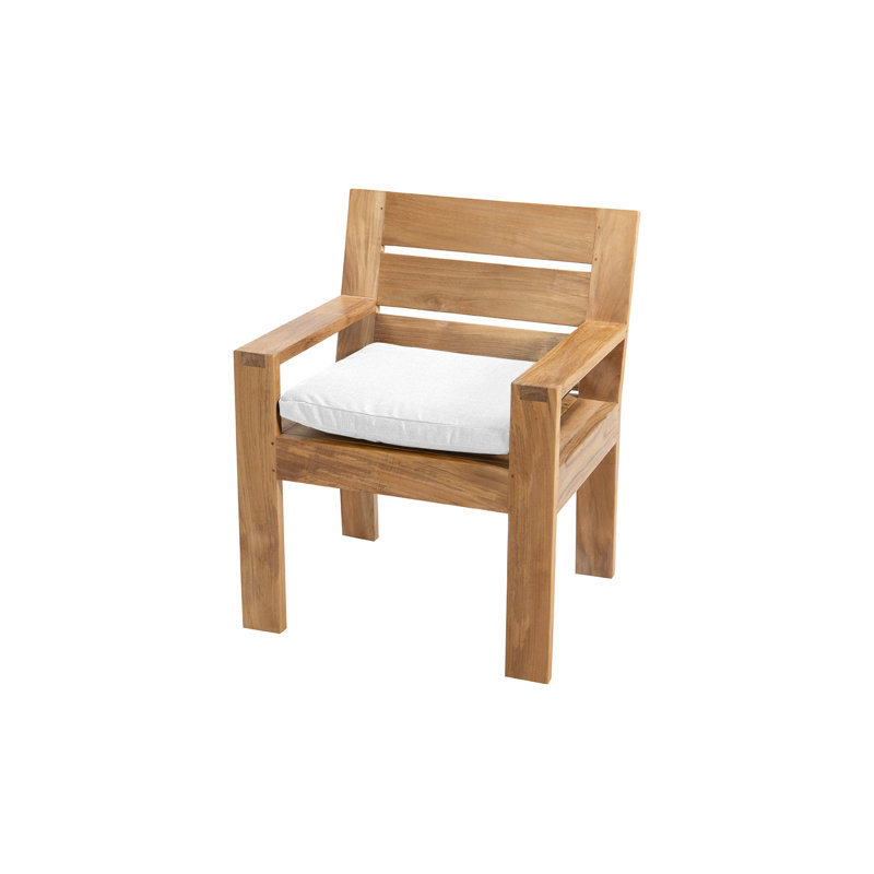 Outdoor Teak Dining Armchair, White
