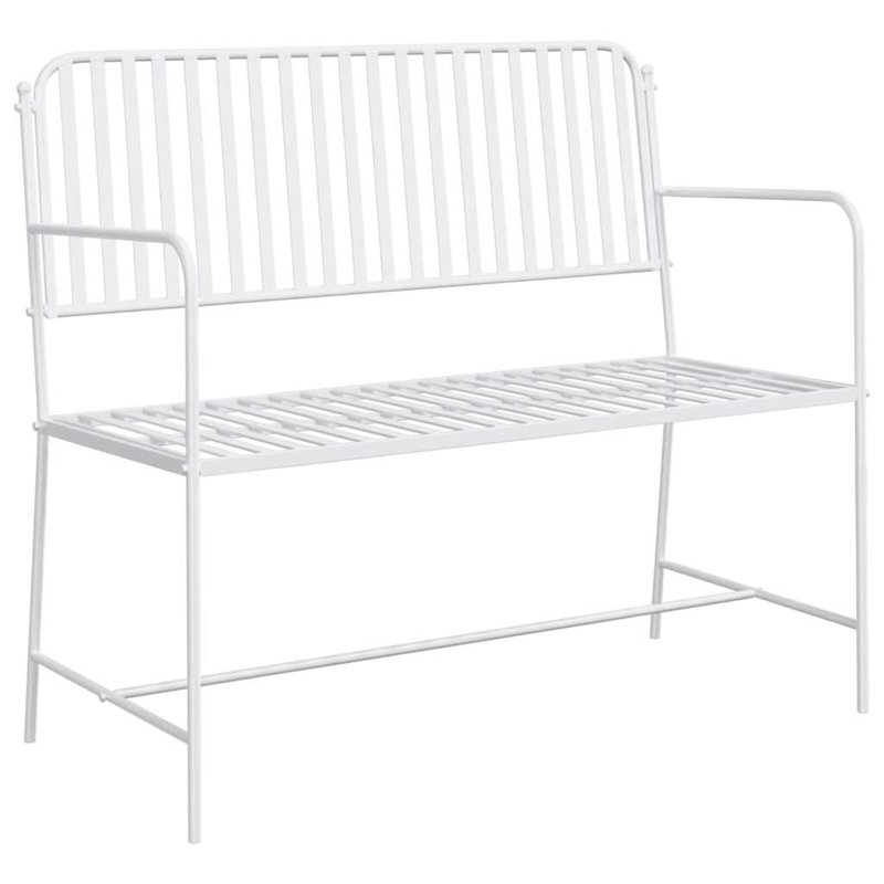 Steel Outdoor Bench, White