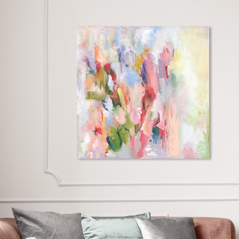 Beauté florale abstraite - impression sur toile, Toile tendue, H 40 po x l 40 po, Sans cadre