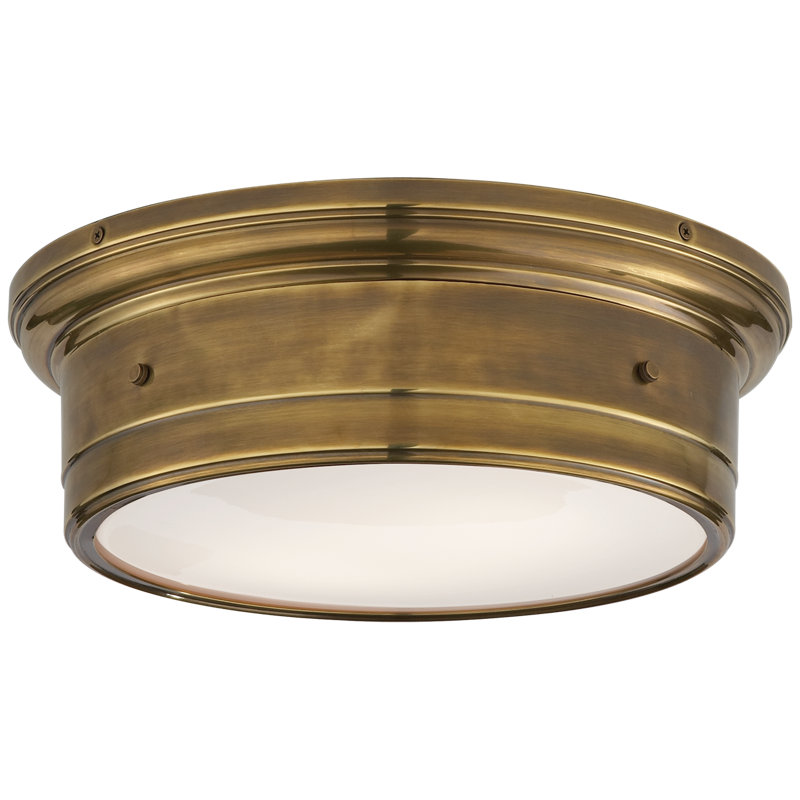 Siena Small Flush Mount, 4.5" H x 14" W x 14" D, Hand-Rubbed Antique Brass