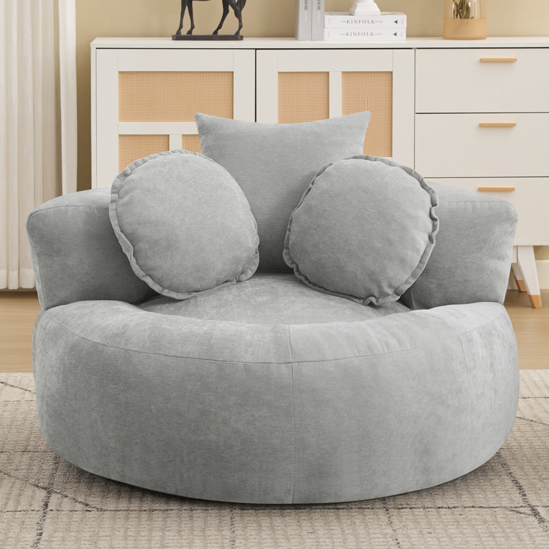 Fauteuil de compression à profil bas 42 po, Gris, No