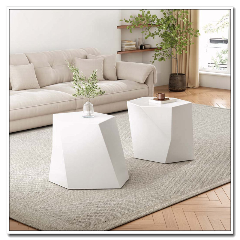 Ensemble de tables basses, Blanc
