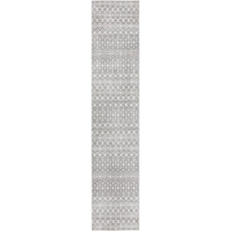 Somerville Geometric Indoor Rug, Runner 3'3" x 16'5", Gray