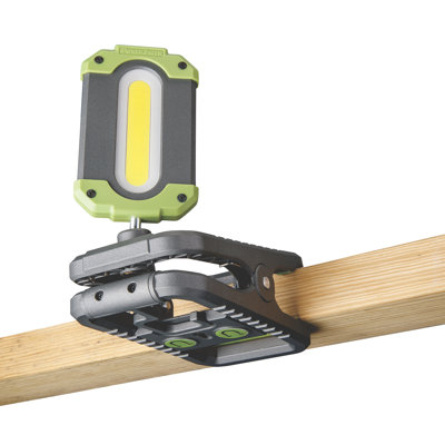 PowerSmith 1000 Lumen Rechargeable LED Clamp Light with Hanging Hook, Keyhole Slot, Magnetic Base