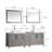 Wooden 84" Freestanding Double Sink Bathroom Vanity with Engineered Marble Top and Matching Mirrors-27042790