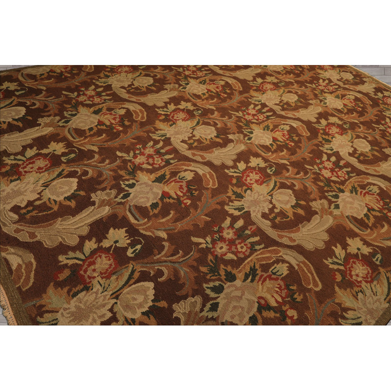 Tapis brun en laine noué à la main 9 pi 2 po x 11 pi 11 po Nourison Nourmak Oushak