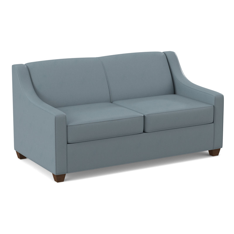 Phillips 68" Square Arm Loveseat with Reversible Cushions, Dillon Williamsburg, Montana Walnut