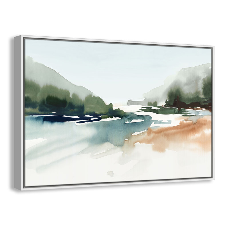 Harmonious Lake - Landscape Version Print par Isabelle Z, H 25,5 po x l 37,5 po, Blanc