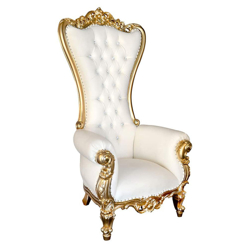 Jaqlyn Upholstered Armchair, Gold, Red 100% Polyester