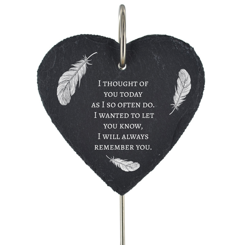 Brallan Waterproof Heart Slate People Memorial Plaque