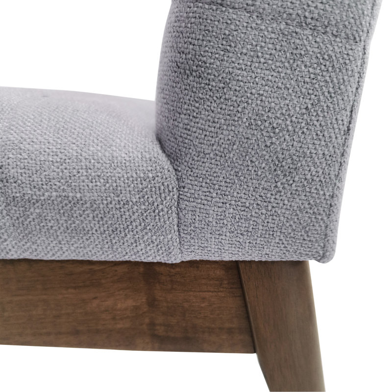 De 2 chaises de salle à manger de style Mid-Century, gris foncé, pieds évasés, ajoute un élément de style à la chaise grise moderne 2, avec un revêtement confortable