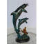 Statue de sirène en bronze enchanteresse avec deux dauphins Nifao