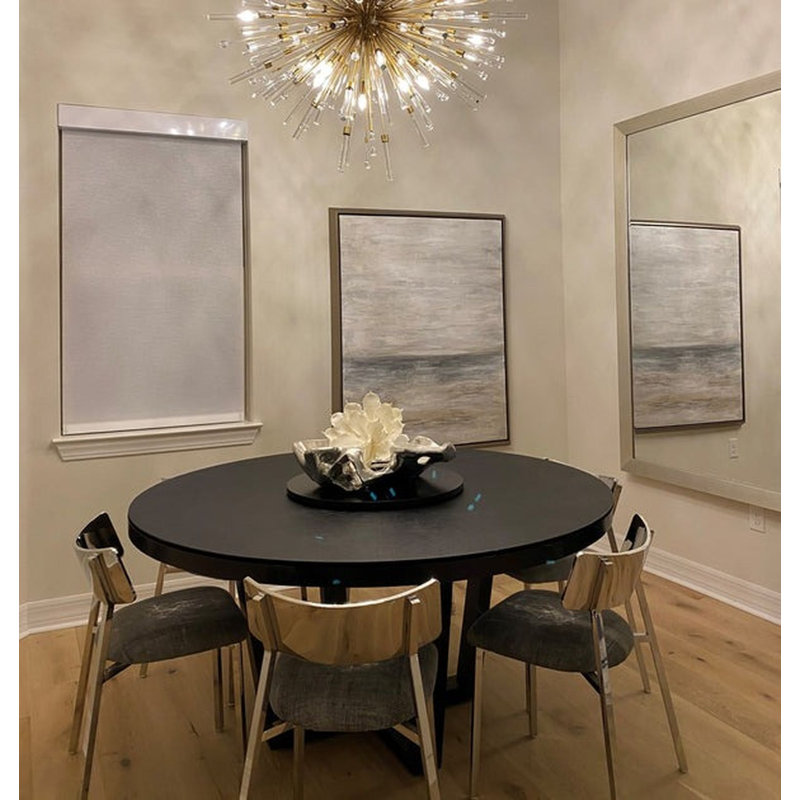 Lustre géométrique à DEL 10 lumières à intensité variable Satya, H 10 po x l 16 po x P 16 po, Laiton