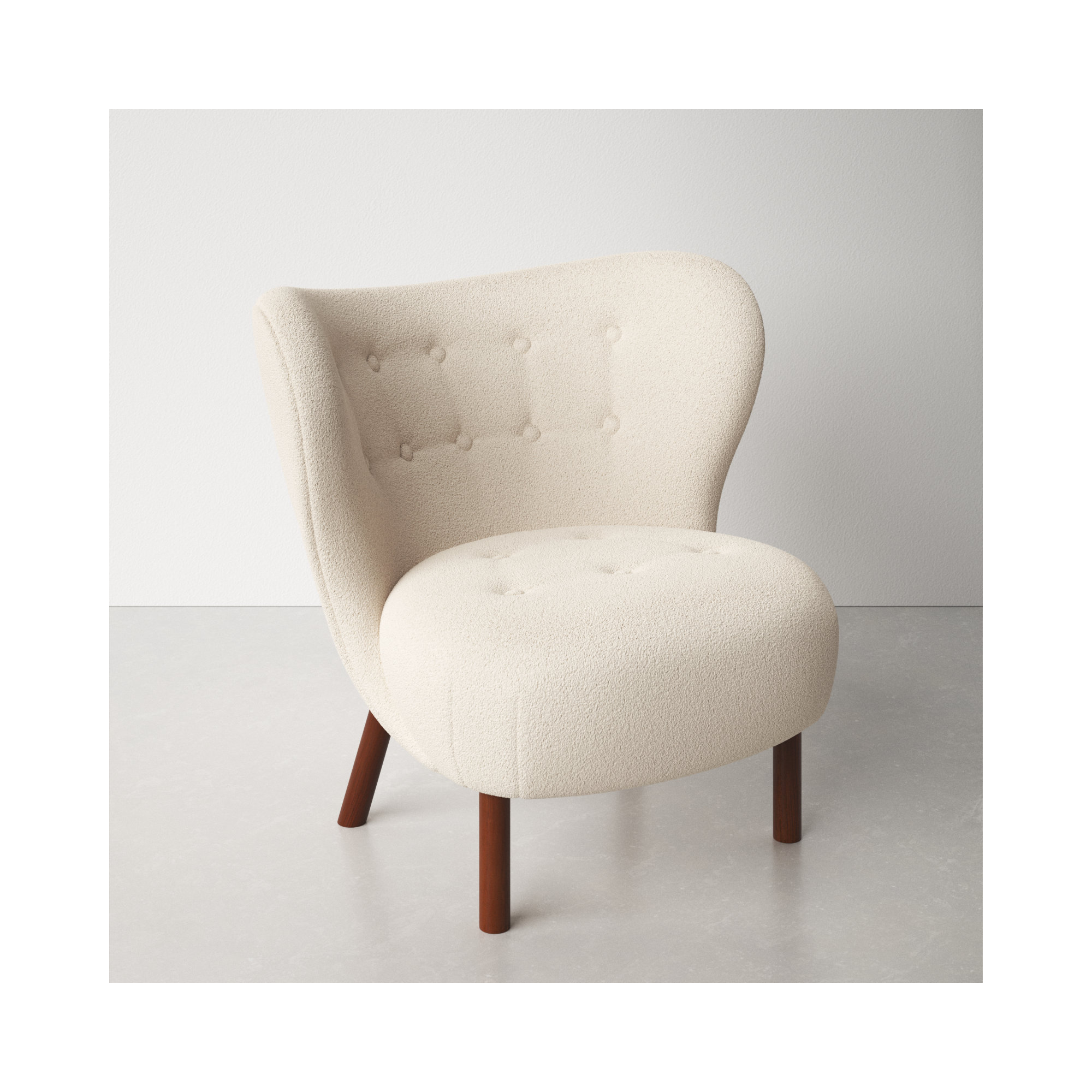 Cadwell Upholstered Wingback Chair, Ivory