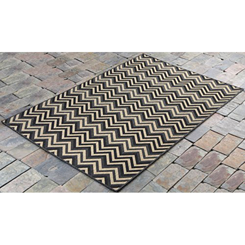 Tapis gris/beige/noir pour espace intérieur/extérieur Jurgensen, Rectangle 3 pi 3 po x 5 pi