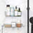 2 Pack Adhesive Rust-Proof Shower Organizer With Razor Holder And Hook, Clear