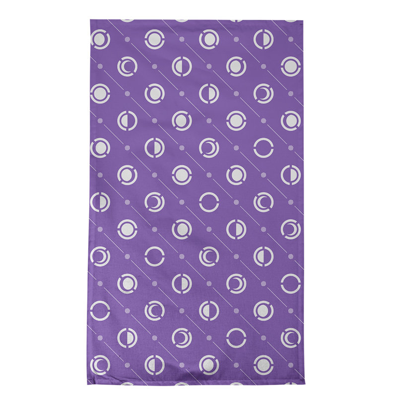 Torchon Moon phases, Violet, Croisé en coton