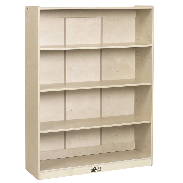 ECR4Kids Book Caddy with Shelf, Bookshelf with Storage, Natural