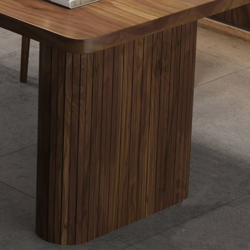 Bureau d'écriture rectangulaire en bois massif brun noisette, 29.53" H x 70.87" W x 31.5" D